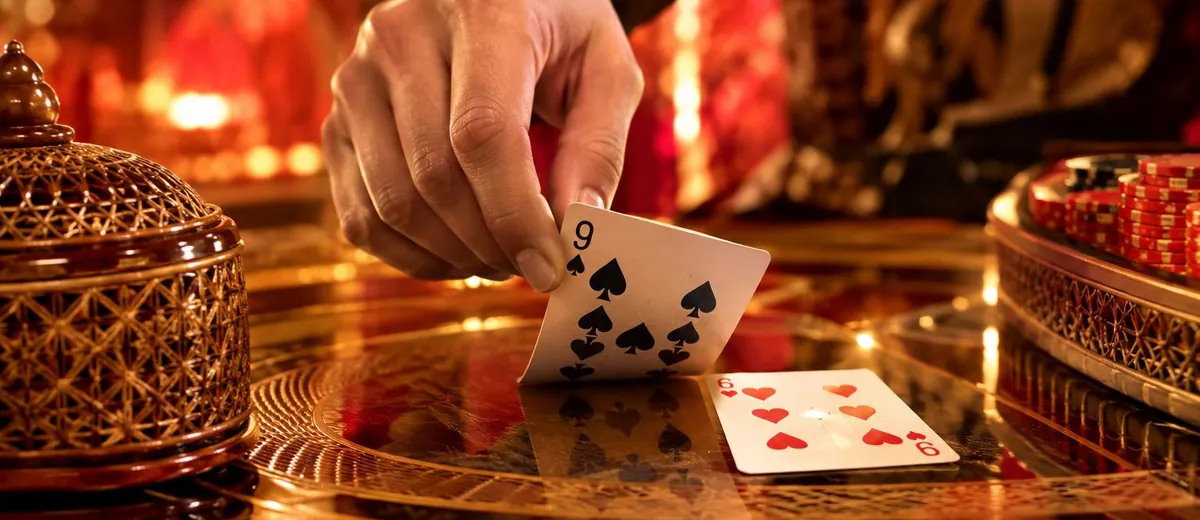 Ilustrasi vbt_hero_baccarat table and jackpot win — panduan Slot Vietnam Vipbet88