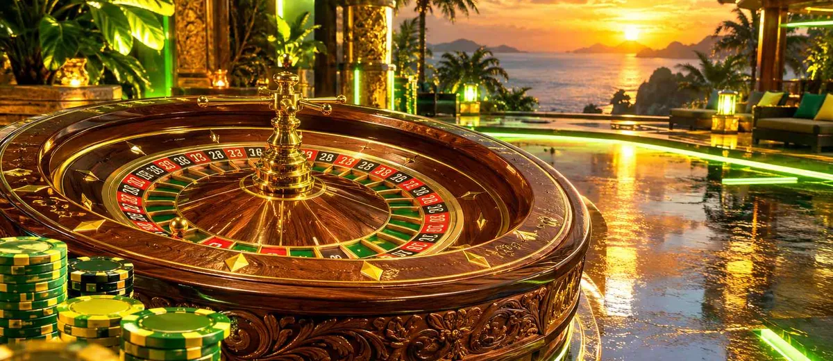 Ilustrasi vbt_hero_roulette table and golden casino — panduan Slot Terlaris Vipbet88
